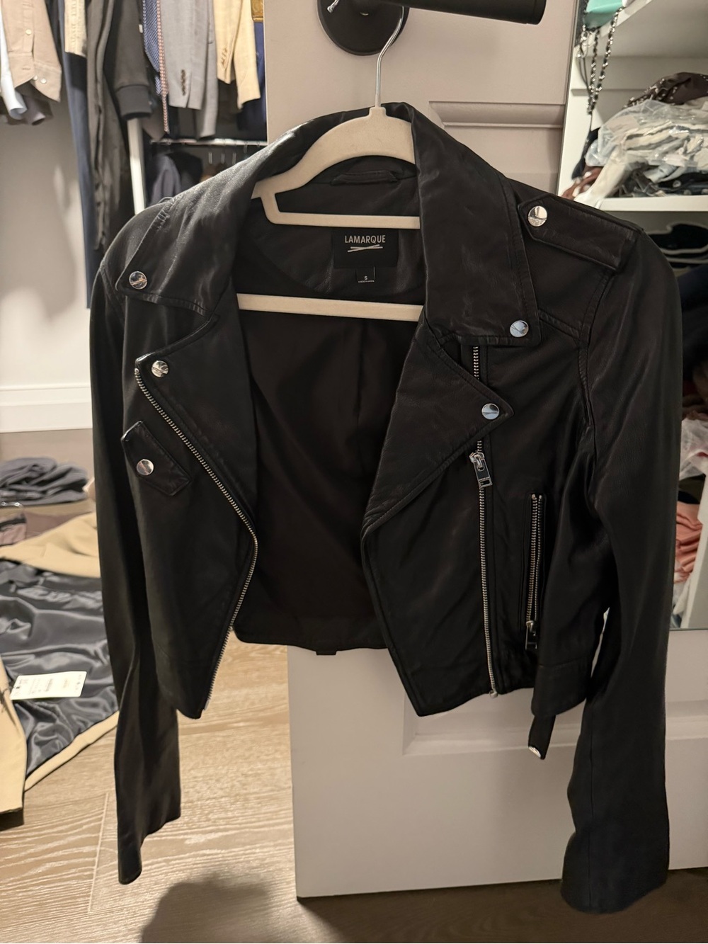 CIARA | LEATHER CROP BIKER JACKET Like New 🤩❤️ - Picture 10 of 10